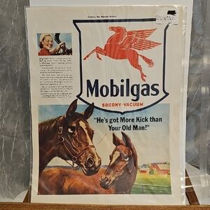 Vintage Mobilgas Advertisement Poster - 1941